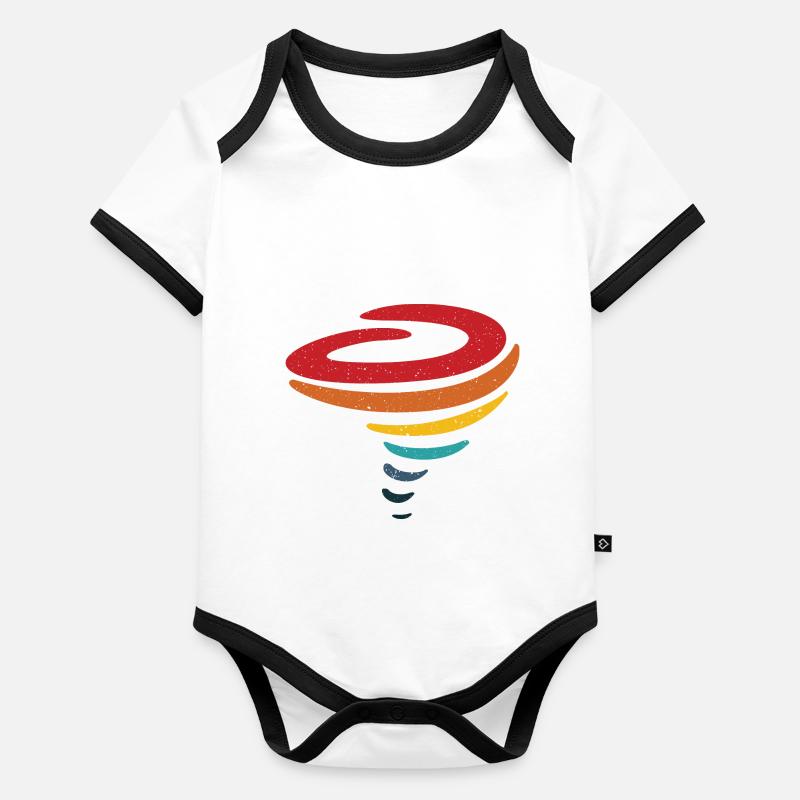 Tornado Retro-Design - Sturm-Jäger-Geschenk Baby Bio-Kurzarm-Kontrastbody