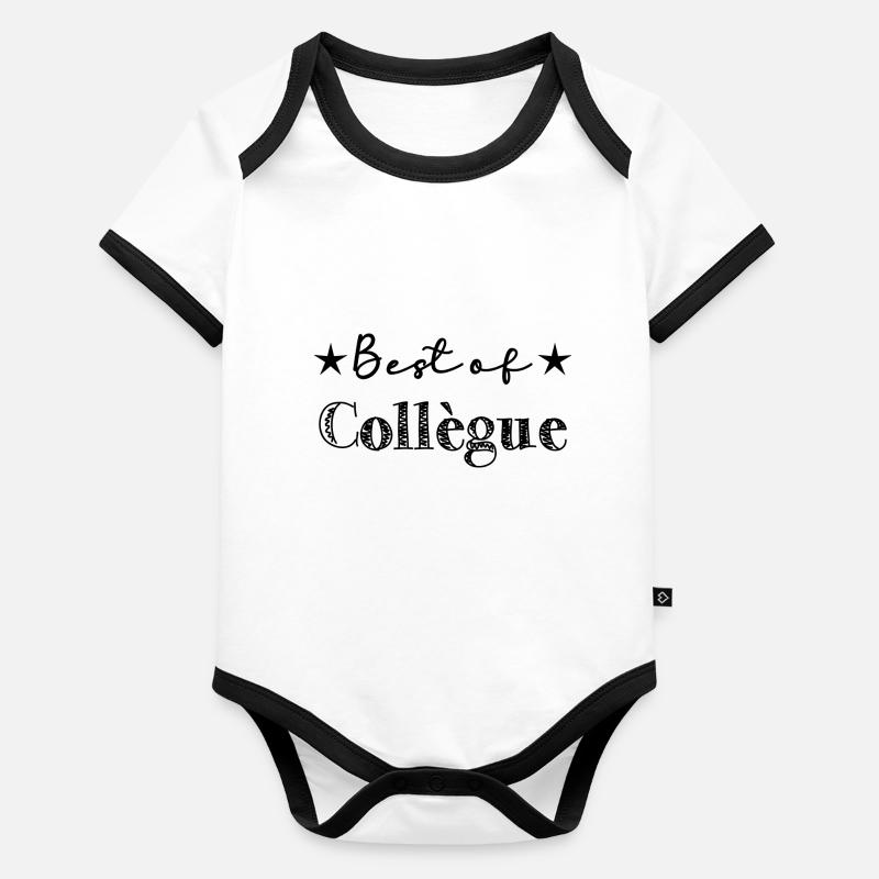 COLLEGUE. TRAVAIL. RETRAITE. MANAGER. CHEF. PATRON Body Bébé bio contrasté manches courtes