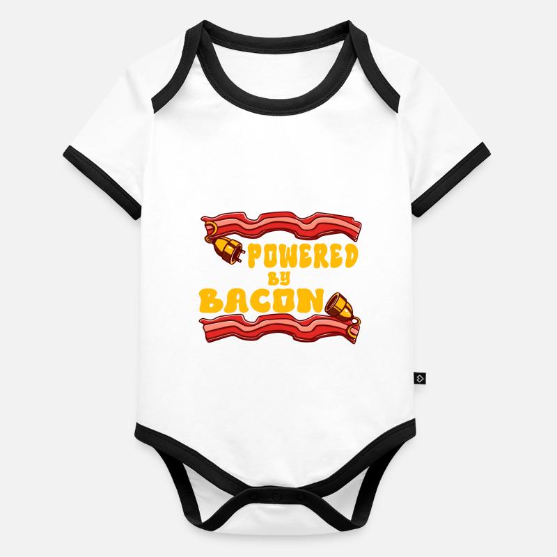Propulsé par Bacon Funny Bacon Lover Body Bébé bio contrasté manches courtes