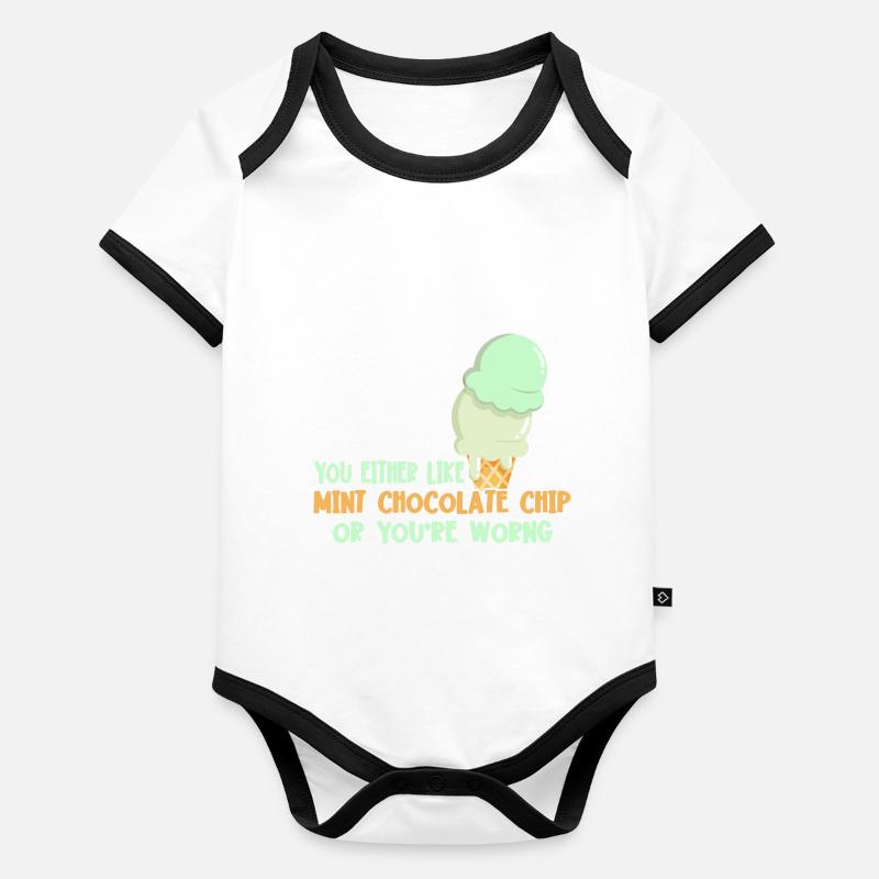 Entweder Du Magst Mint Chocolate Chip Oder Du Baby Bio-Kurzarm-Kontrastbody