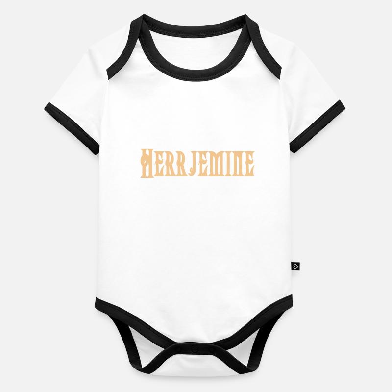 Texte en Herrjemine Body Bébé bio contrasté manches courtes