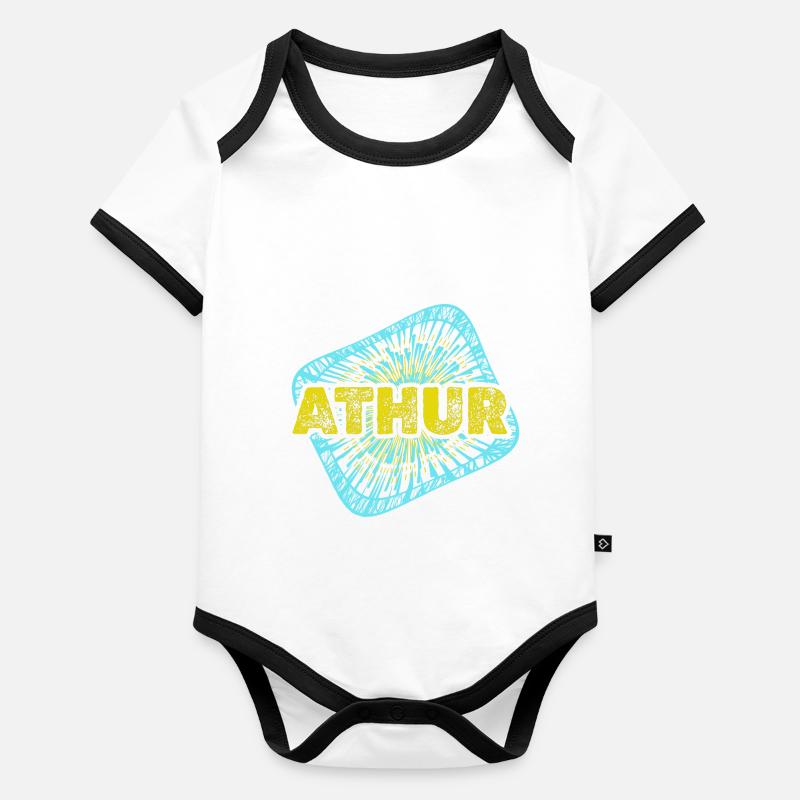 Loisirs Athur Body Bébé bio contrasté manches courtes