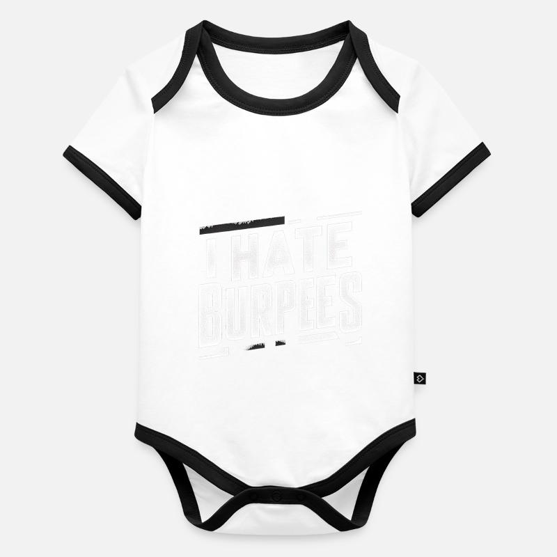 I Hate Burpees 7 Baby Bio-Kurzarm-Kontrastbody