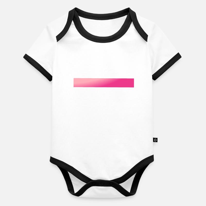Pink Gradient Bars Organic Baby Contrasting Bodysuit