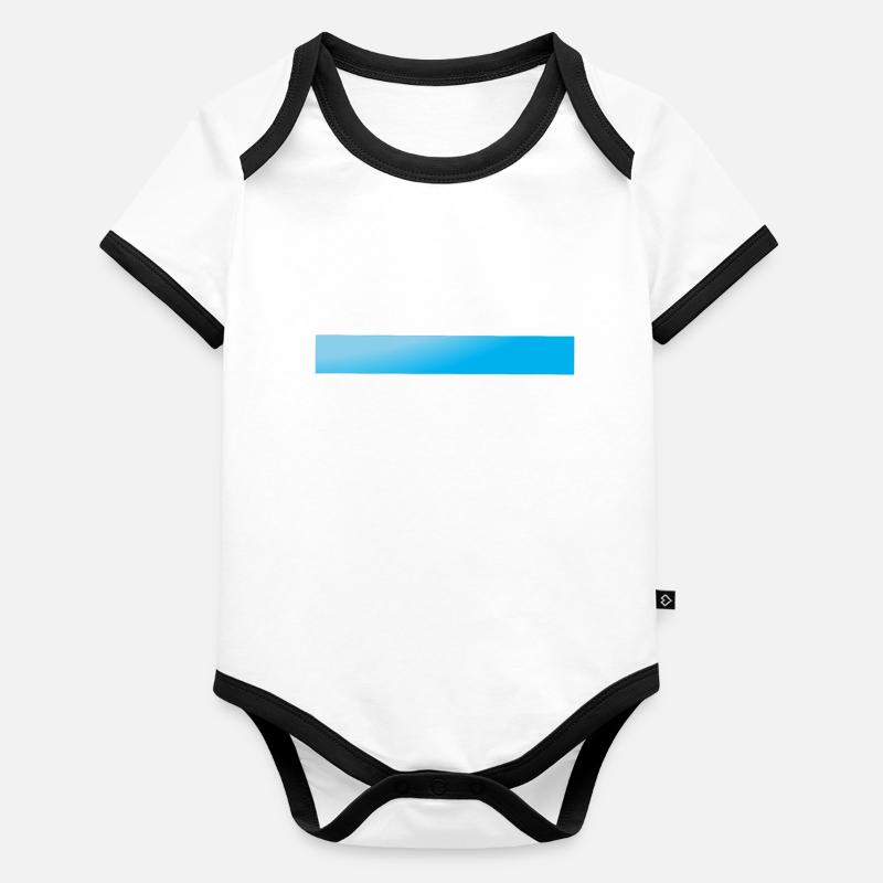 Ice Blue Gradient Bars Organic Baby Contrasting Bodysuit