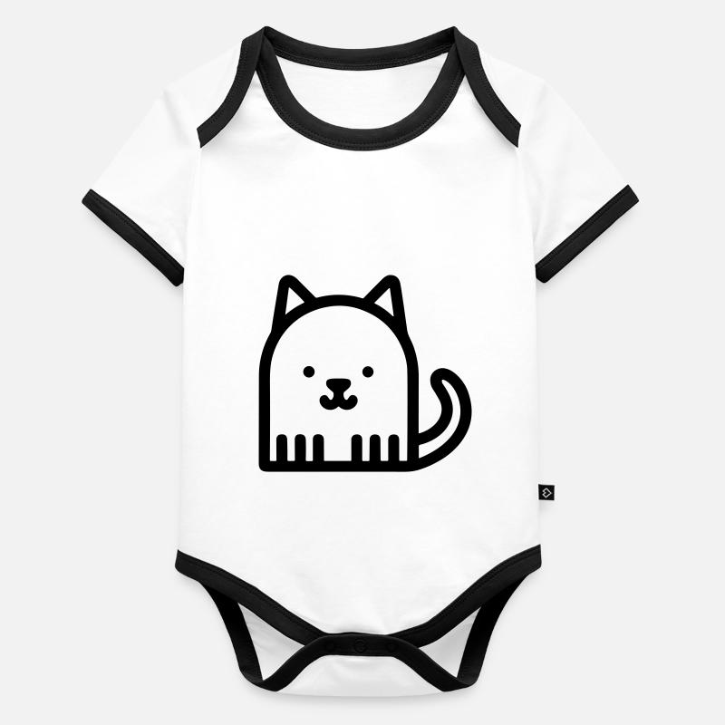 chaton Body Bébé bio contrasté manches courtes