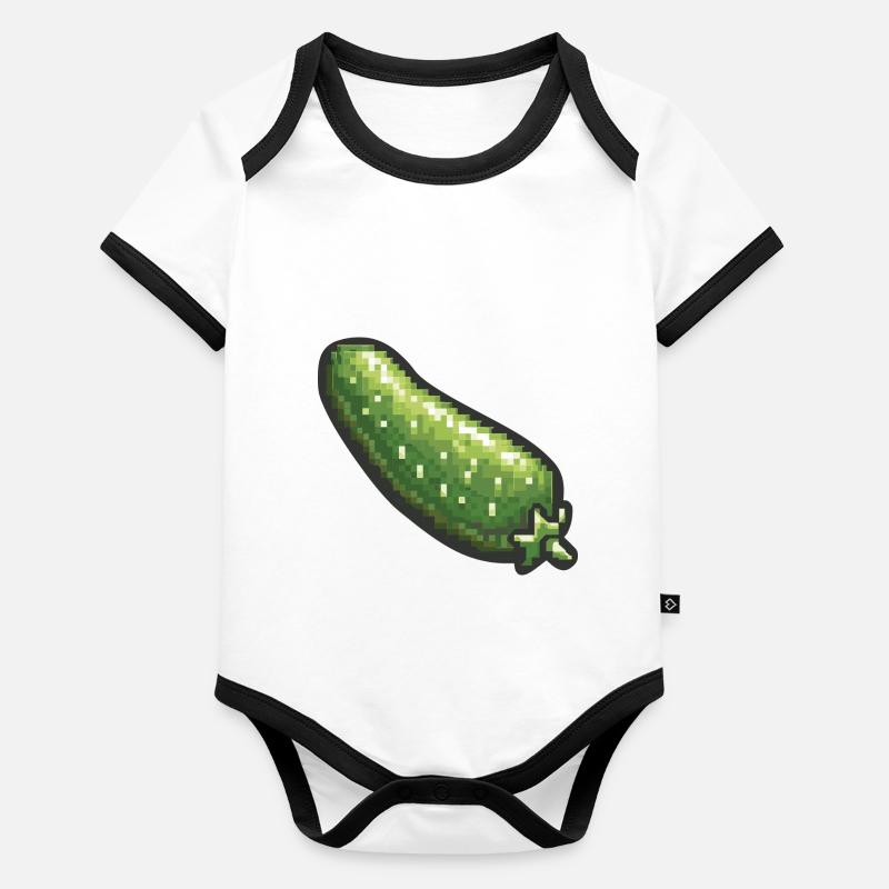 Icône pixel de concombre Body Bébé bio contrasté manches courtes