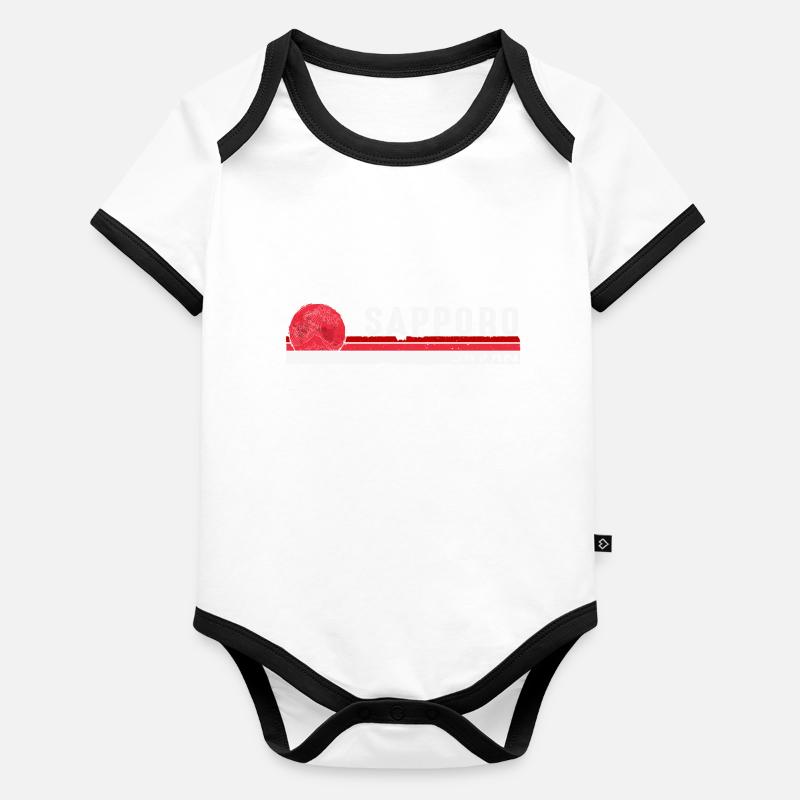 Sapporo Japan Retro Design for Heritage and Organic Baby Contrasting Bodysuit