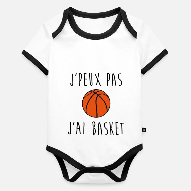 J'peux pas j'ai basket Body Bébé bio contrasté manches courtes