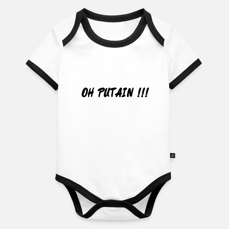 oh putain Body Bébé bio contrasté manches courtes