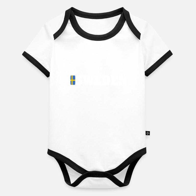 SUÈDE Body Bébé bio contrasté manches courtes