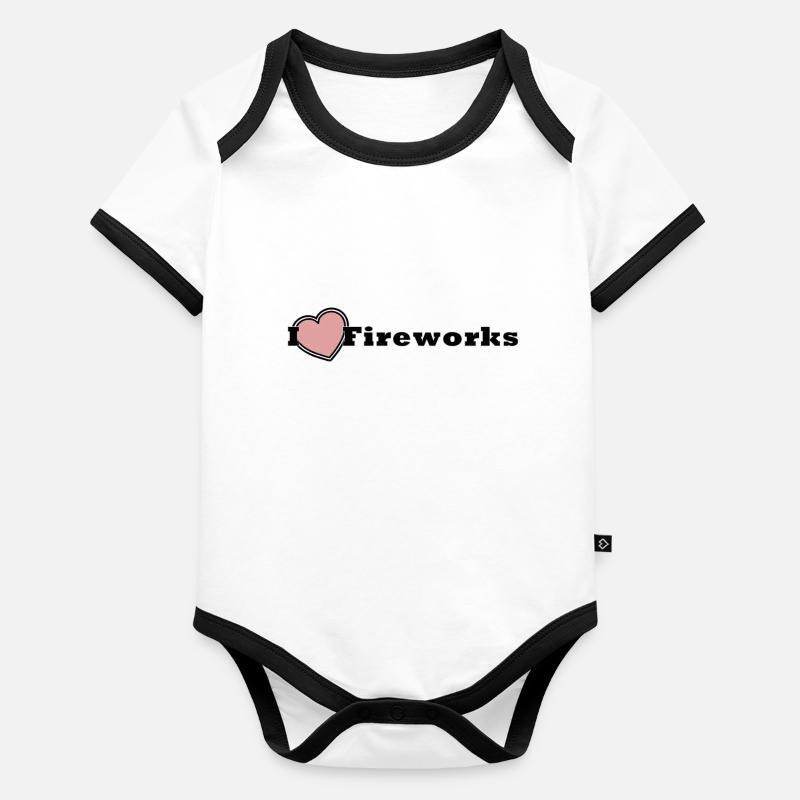 I Love Fireworks Body Bébé bio contrasté manches courtes