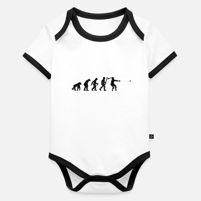 Hammerwerfen Hammerwerfer Evolution Hammerwurf Baby Bio-Kurzarm-Kontrastbody