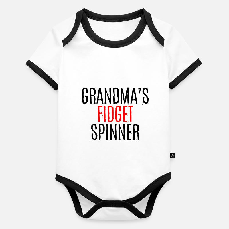 Grandma's Fidget Spinner 2 Organic Baby Contrasting Bodysuit