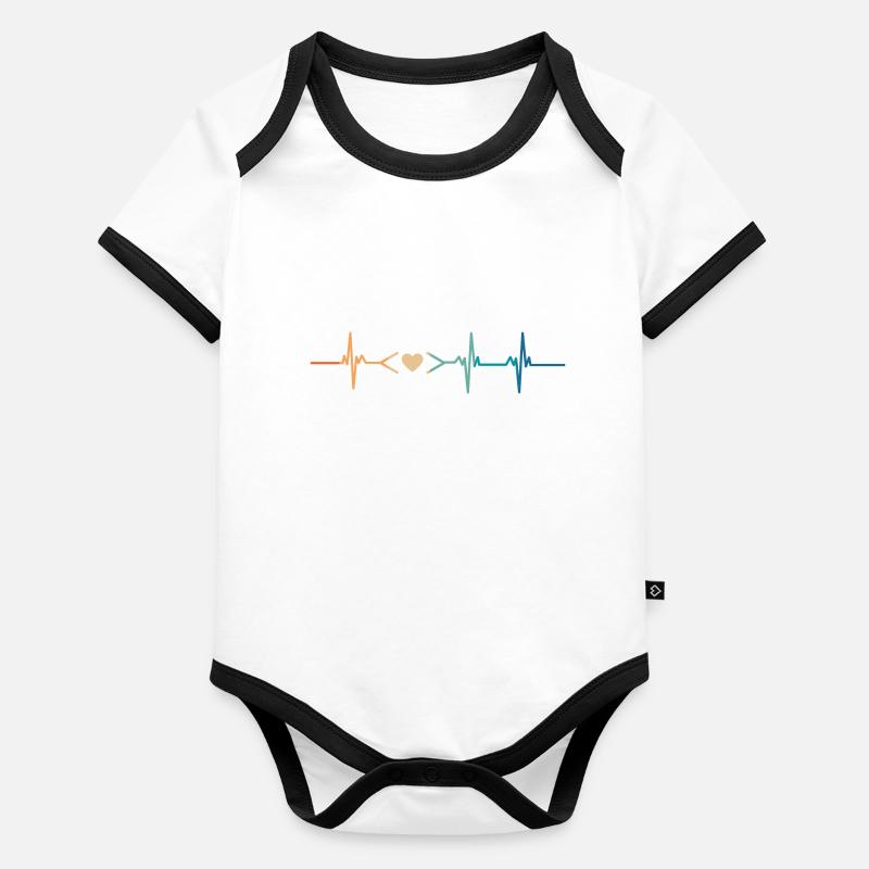 Heartbeat Coding Liebe Baby Bio-Kurzarm-Kontrastbody