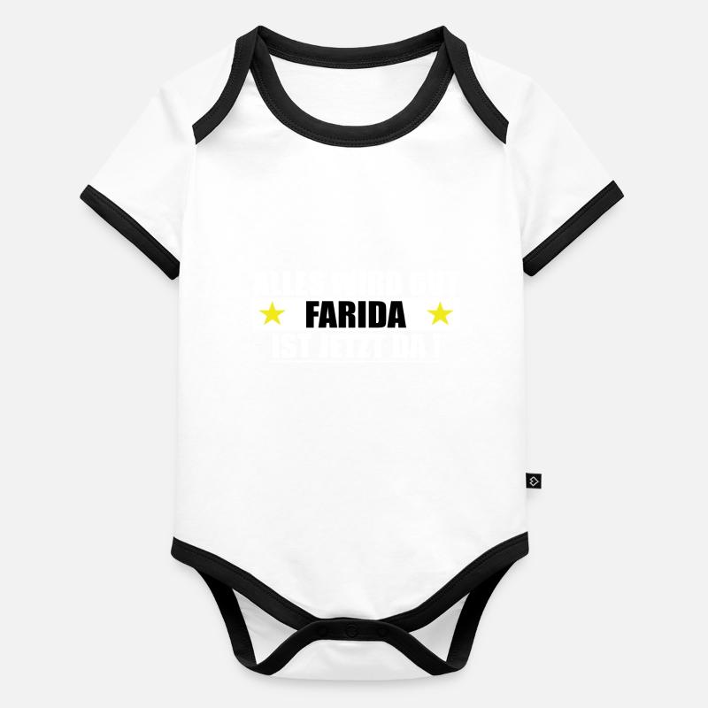 Farida Last Name First Name Birthday Organic Baby Contrasting Bodysuit