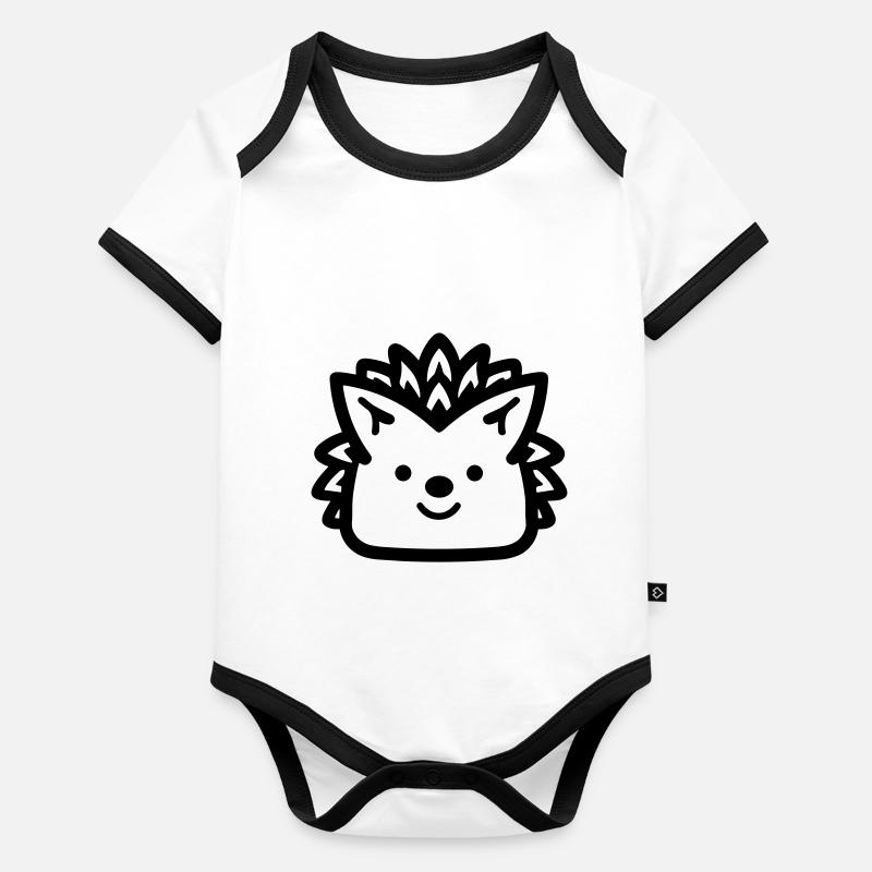 Hérisson Body Bébé bio contrasté manches courtes