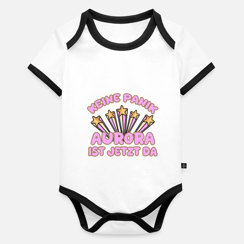 Frauenname Aurora Baby Bio-Kurzarm-Kontrastbody