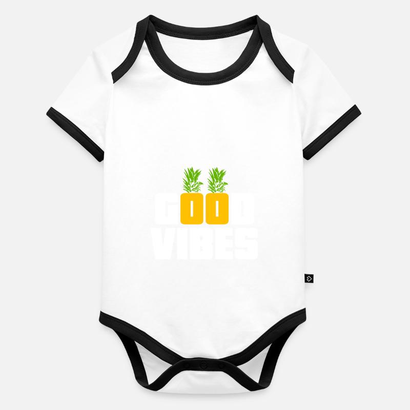 Ananas Body Bébé bio contrasté manches courtes