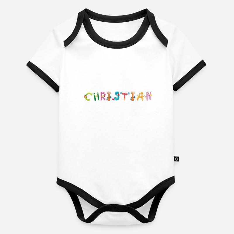 Christian Baby Bio-Kurzarm-Kontrastbody