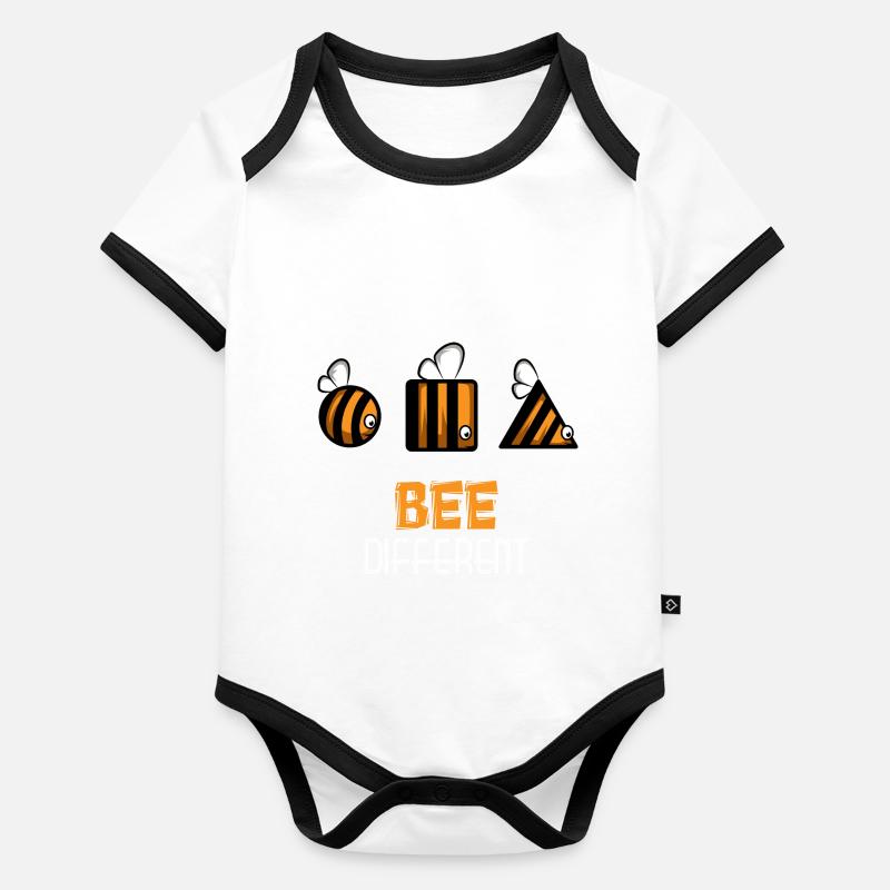 Bee Differents Différents et uniques Body Bébé bio contrasté manches courtes