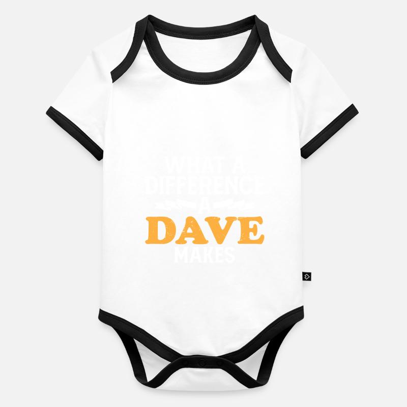 What A Difference A Dave Makes Organic Baby Contrasting Bodysuit