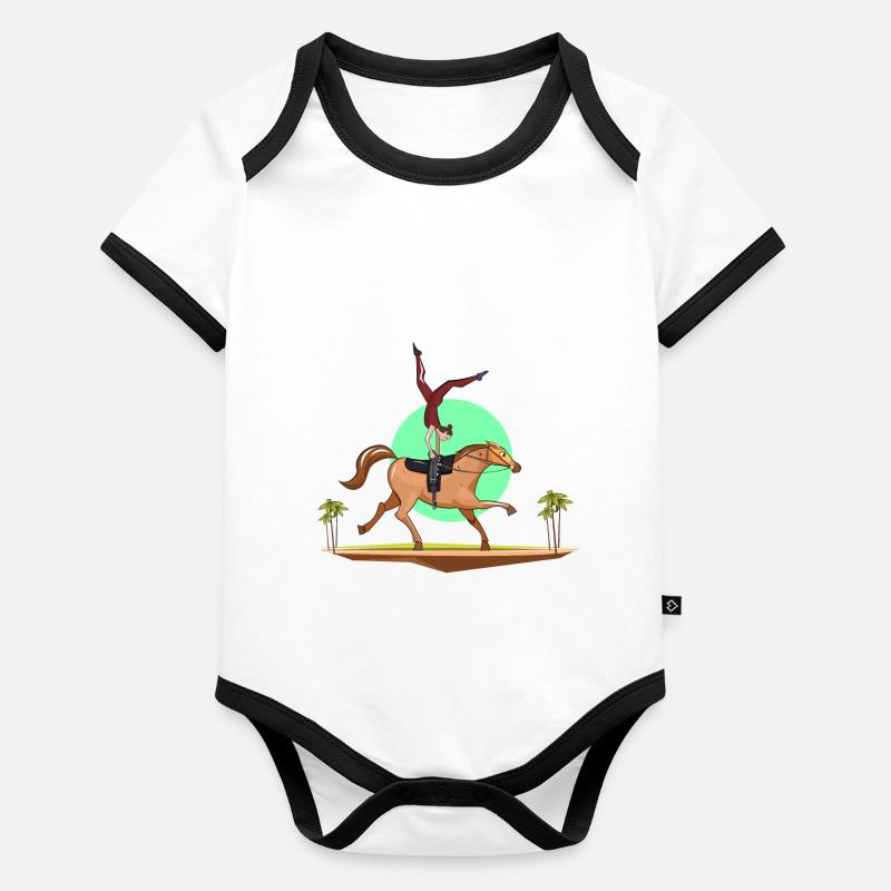 Horse Vaulting Organic Baby Contrasting Bodysuit