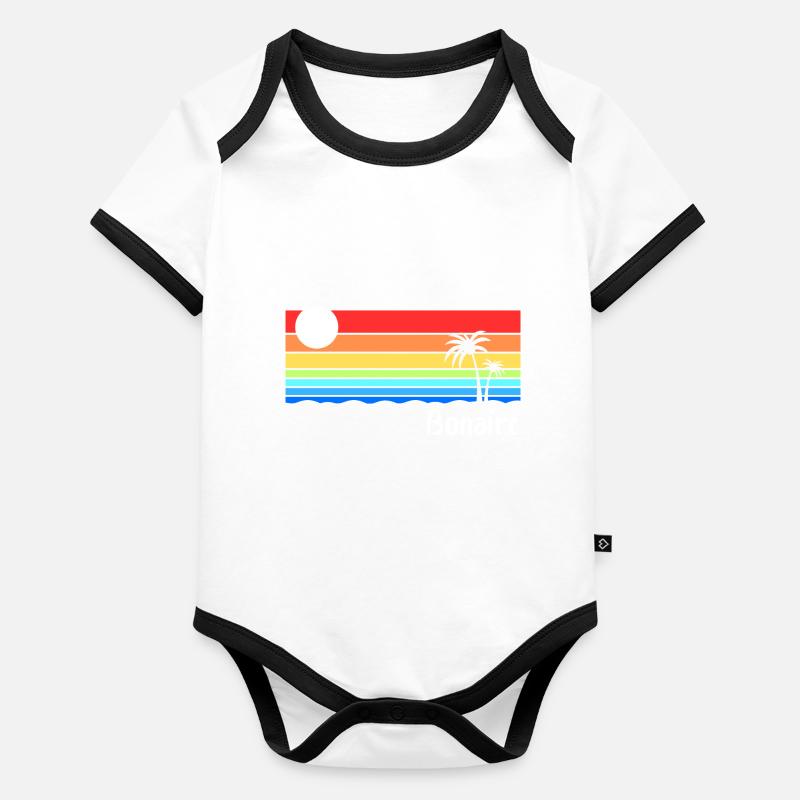 Bonaire Antilles Caribbean Island Holidays Organic Baby Contrasting Bodysuit