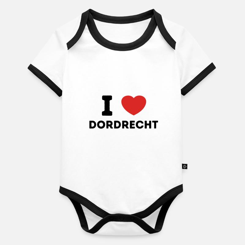 I Love Dordrecht Netherlands Organic Baby Contrasting Bodysuit
