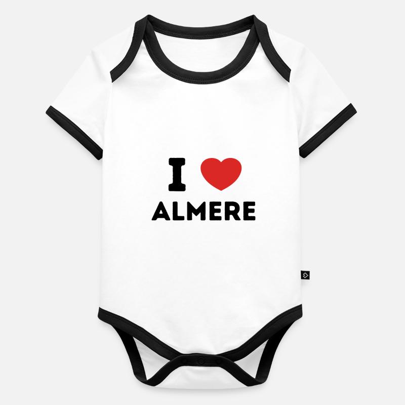I Love Almere Netherlands Organic Baby Contrasting Bodysuit