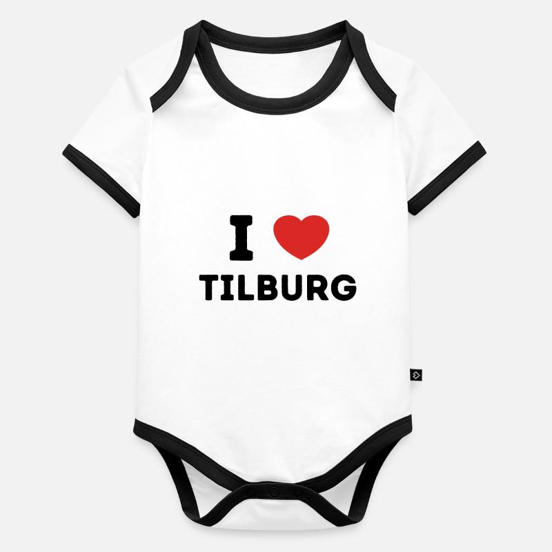 I Love Tilburg Pays-Bas Body Bébé bio contrasté manches courtes