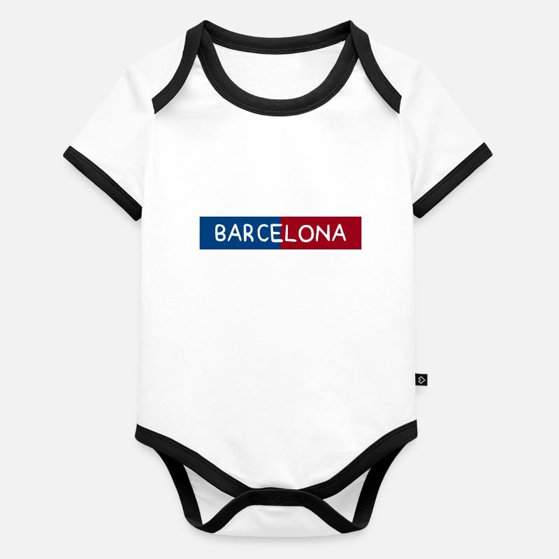 Barcelone Body Bébé bio contrasté manches courtes