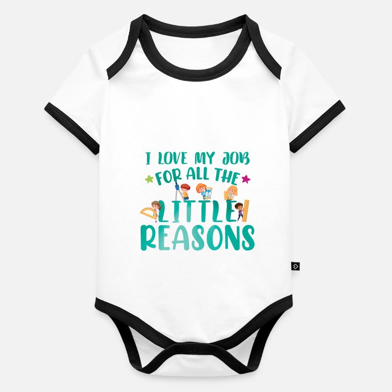 Professeur de maternelle Citation Assistant enseignant Body Bébé bio contrasté manches courtes