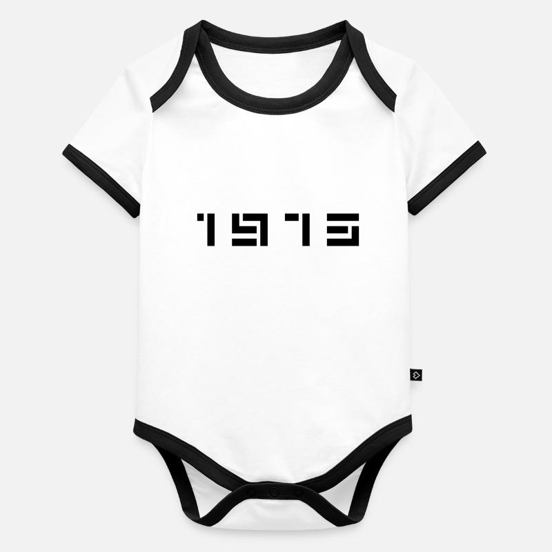 Année de naissance Anniversaire Né(e) en 1973 Body Bébé bio contrasté manches courtes