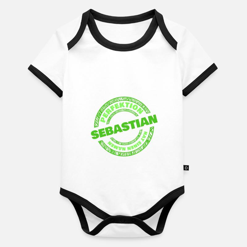 Sebastian Body Bébé bio contrasté manches courtes