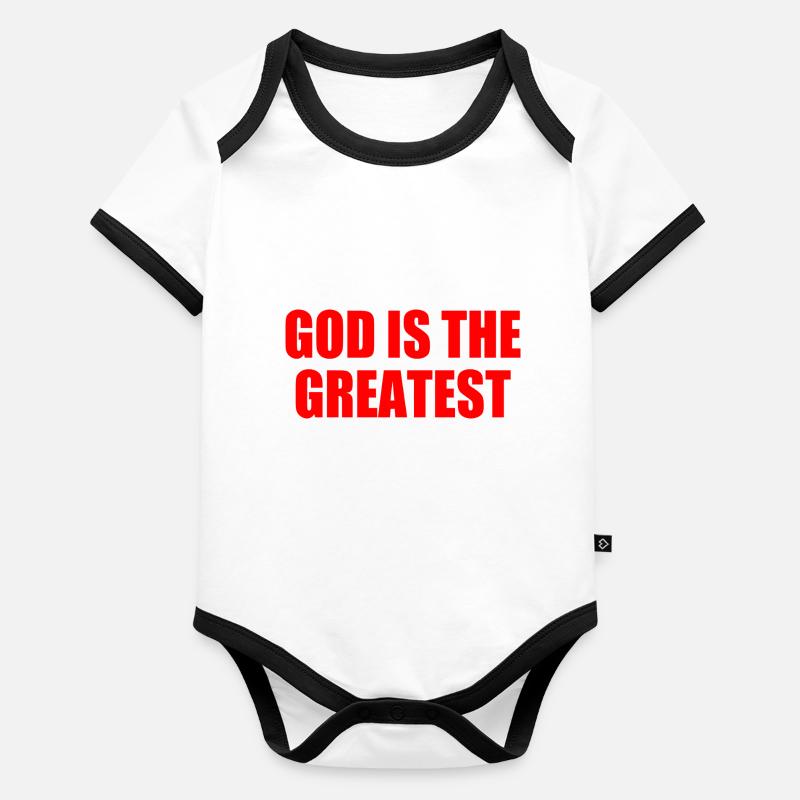 god is the greatest Body Bébé bio contrasté manches courtes