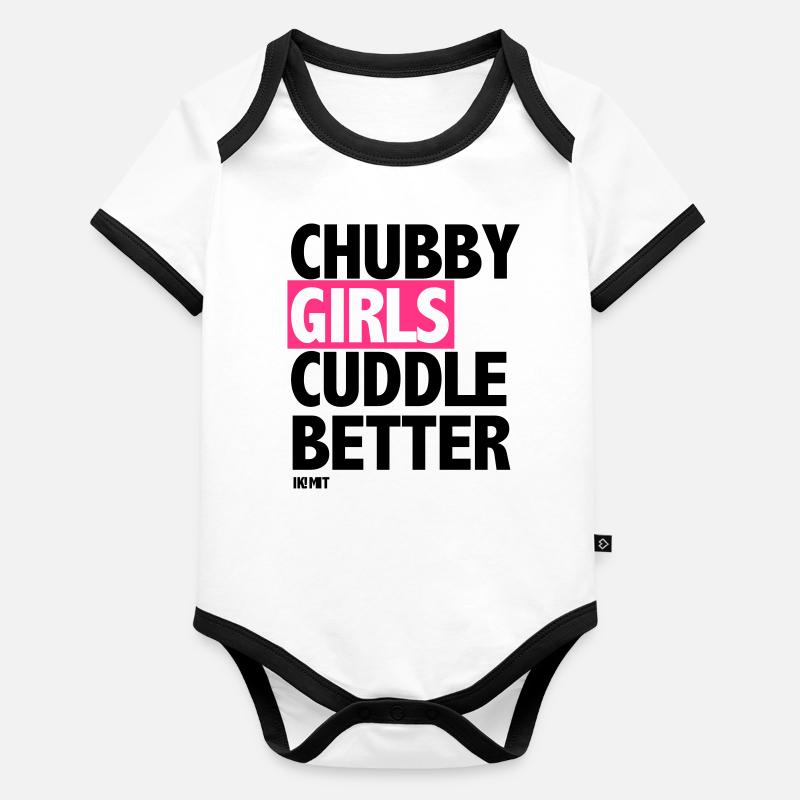 Chubby Girls Cuddle Better Baby Bio-Kurzarm-Kontrastbody