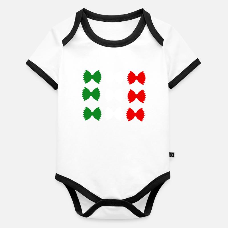 Drapeau italien Body Bébé bio contrasté manches courtes