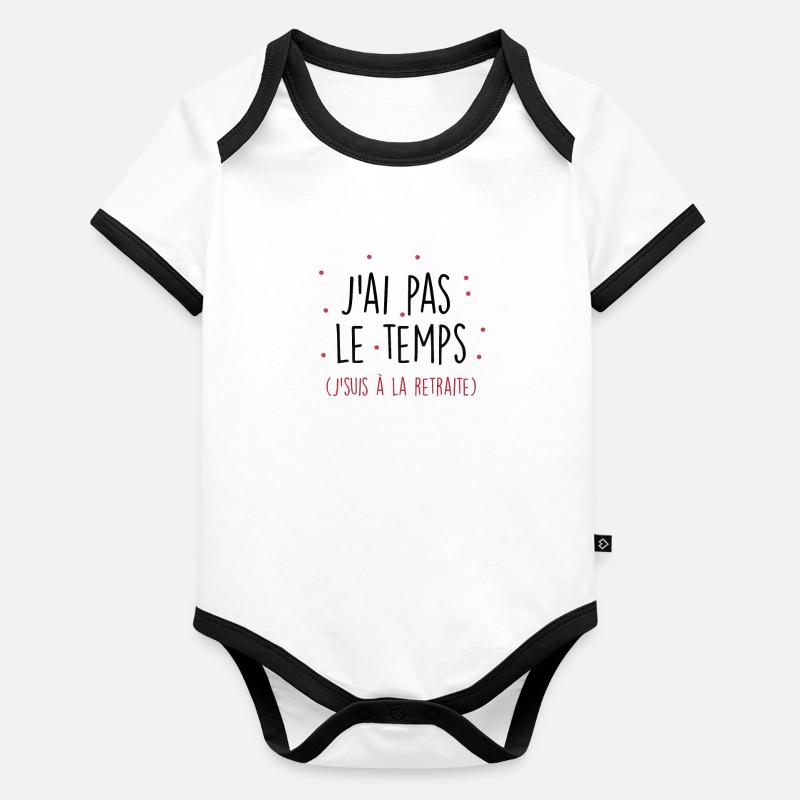 retraite - Body Bébé bio contrasté manches courtes - 