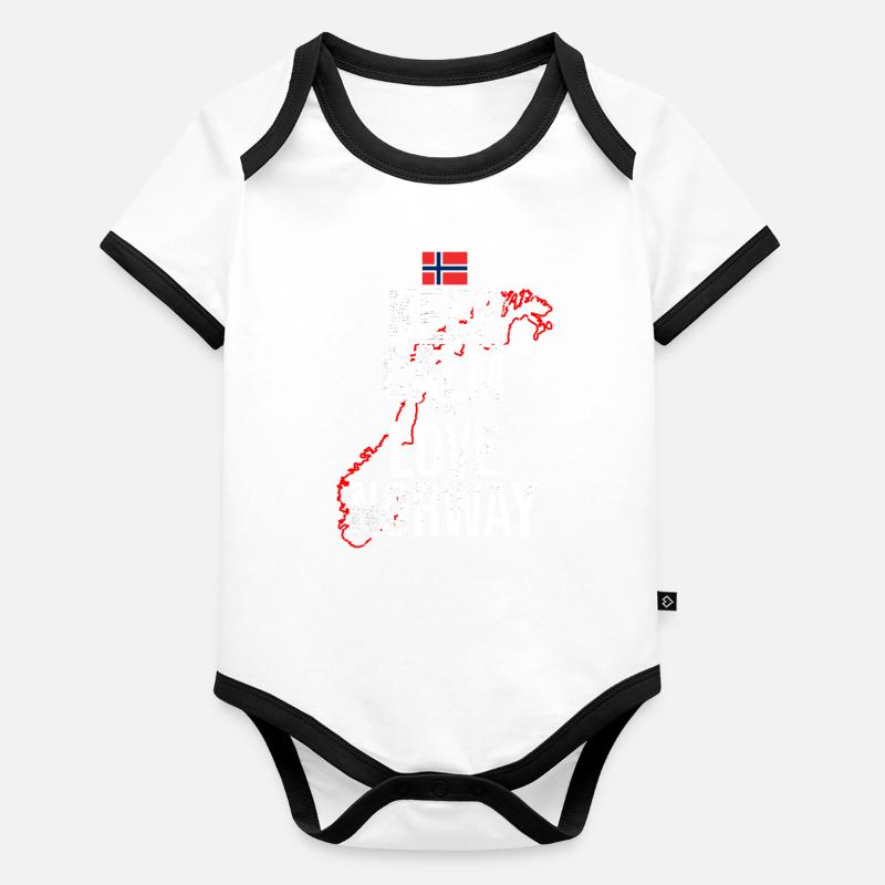 Ich liebe Norwegen Baby Bio-Kurzarm-Kontrastbody