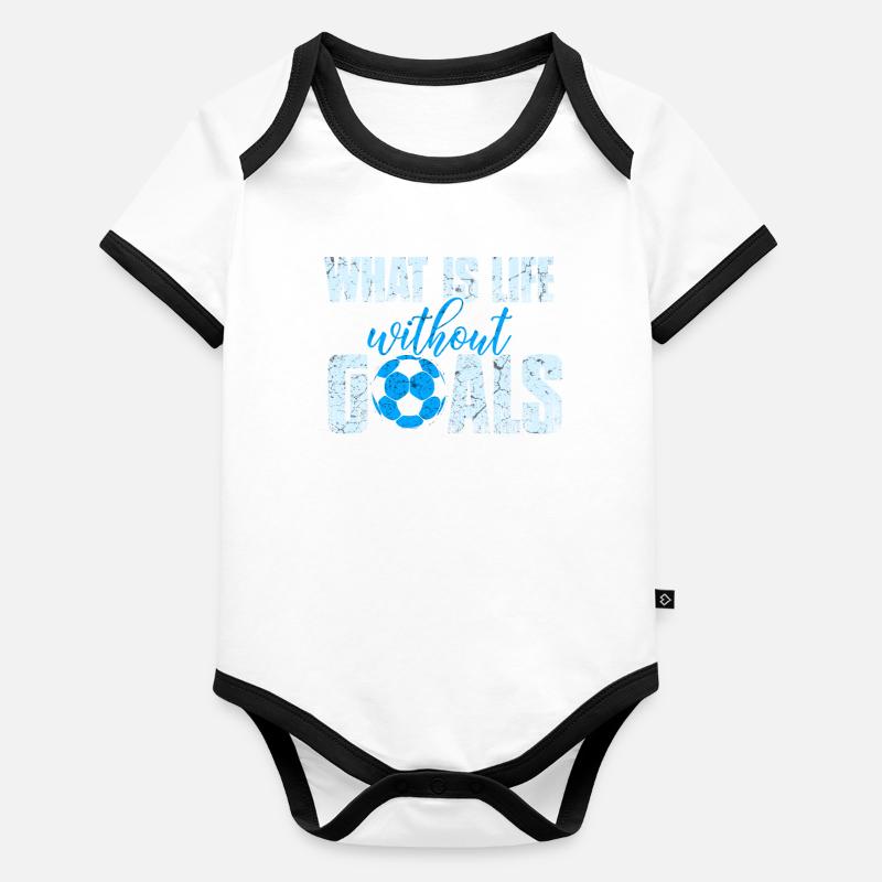 Fussball Lustiger Spruch Baby Bio-Kurzarm-Kontrastbody