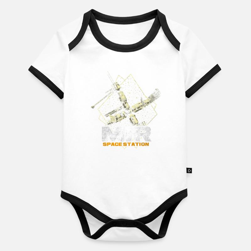 Station spatiale Mir Body Bébé bio contrasté manches courtes