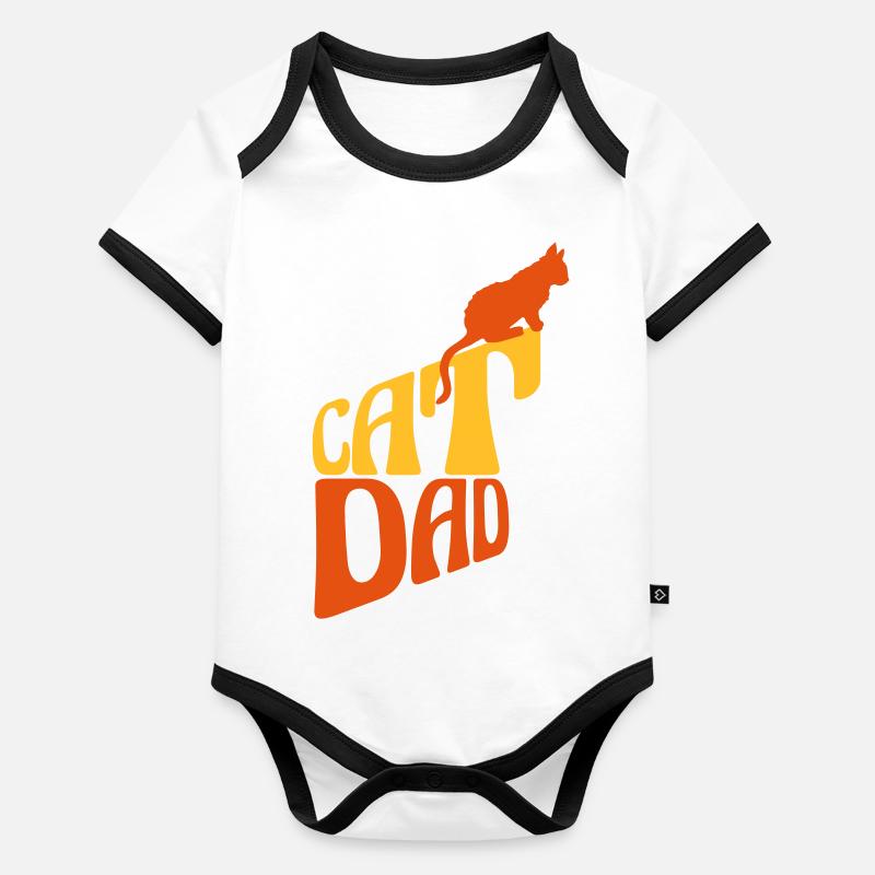 Conception du logo Cat Dad Body Bébé bio contrasté manches courtes