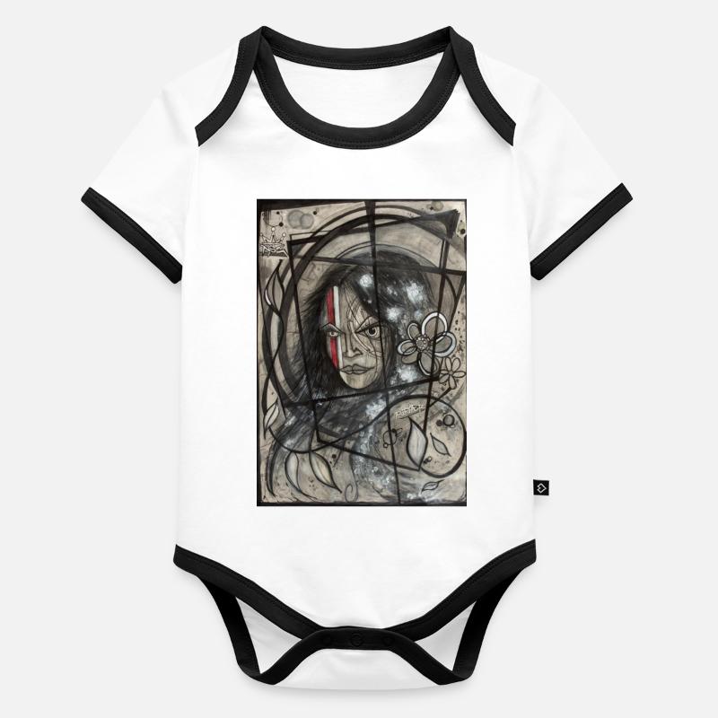 Graffiti Art Baby Bio-Kurzarm-Kontrastbody