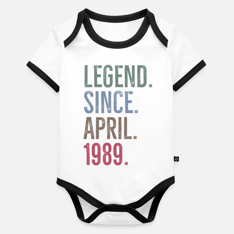 Legend Since April 1989 Organic Baby Contrasting Bodysuit