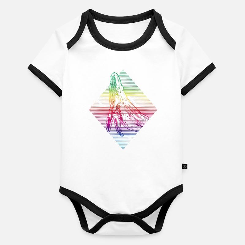 Humpback whale Organic Baby Contrasting Bodysuit