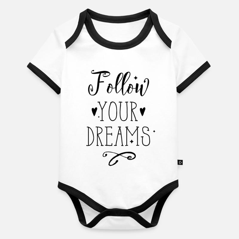 suivez vos rêves Body Bébé bio contrasté manches courtes