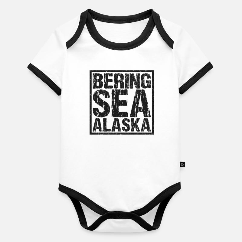 Mer de Béring Alaska États-Unis Body Bébé bio contrasté manches courtes