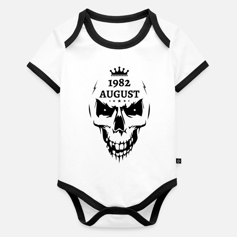 August 1982 Totenkopf Baby Bio-Kurzarm-Kontrastbody