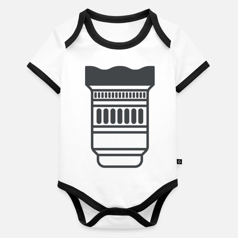 Camera Lens Organic Baby Contrasting Bodysuit